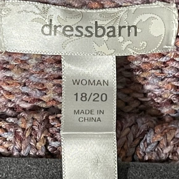 Dressbarn woman size 18/20 pink variegated asymmetric collar chunky sweater - Picture 4 of 7